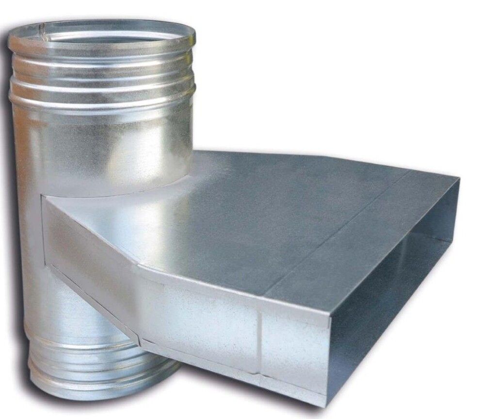 Sanutal Mecano TÉ 90° Horizontal DE Rond À Rectangle 80×200/D200