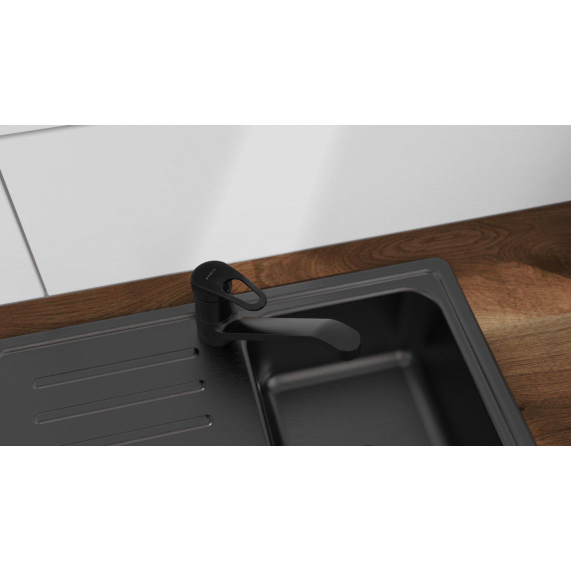 77266 GRANDE Sink mixer, black matt vue 8