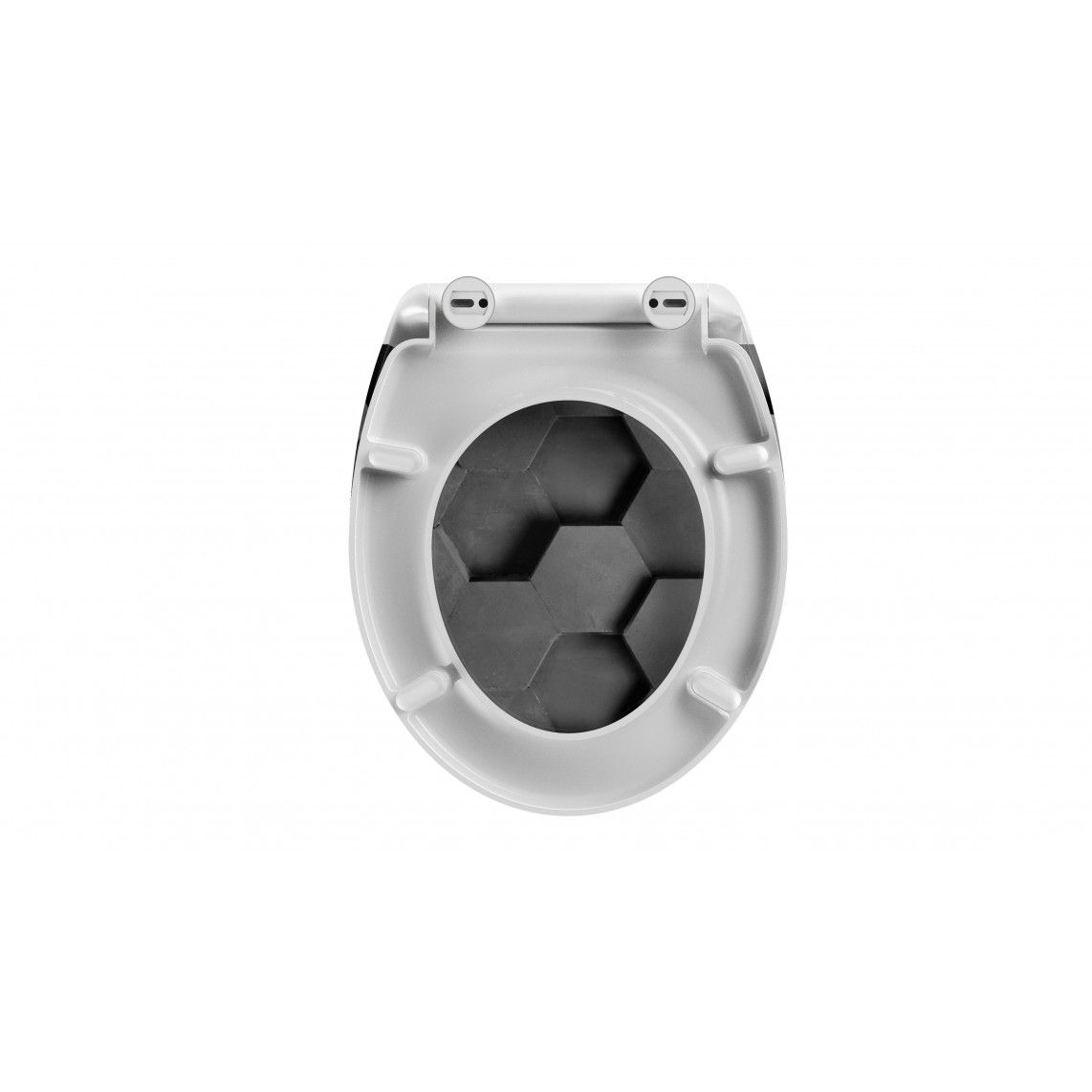 82392 Duroplast WC-zitting GREY HEXAGONS, met valrem en afneembaar vue 6