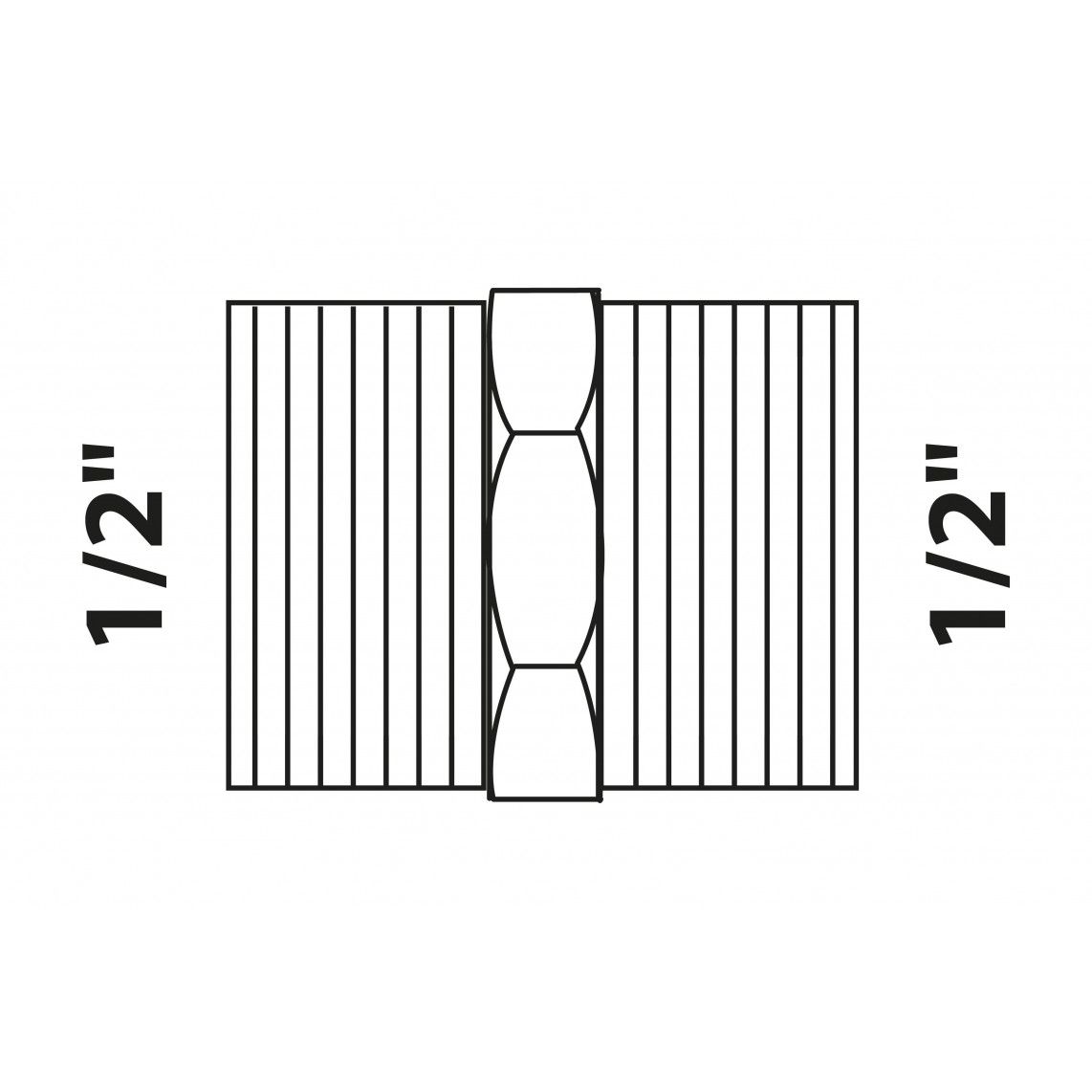 988951213 Hexagon double nipple, red brass, 1/2" male vue 2