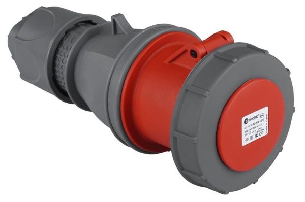 Fiche CEE femelle 5 x 63A avec contact pilote 380 - 415Vac Rouge IP67