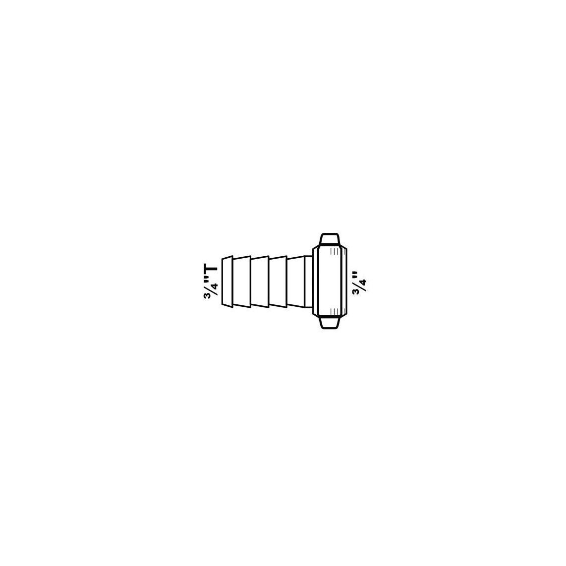 987396055 Half hose screw connection, brass, 3/4" sleeve x 3/4"M vue 2