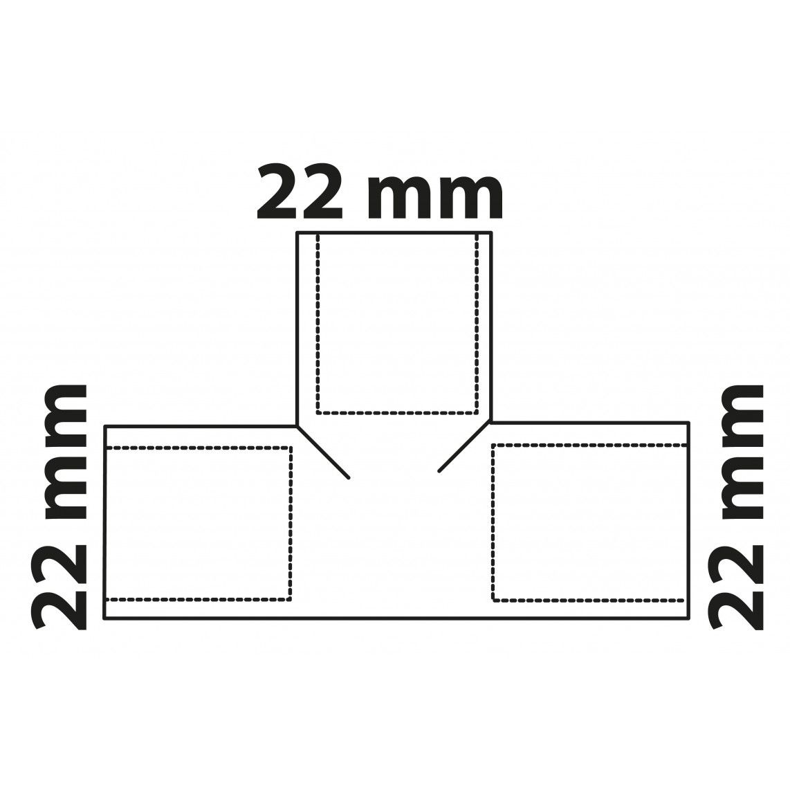 989045017 Tee piece, copper solder fitting, 22 mm, 3 sockets vue 3