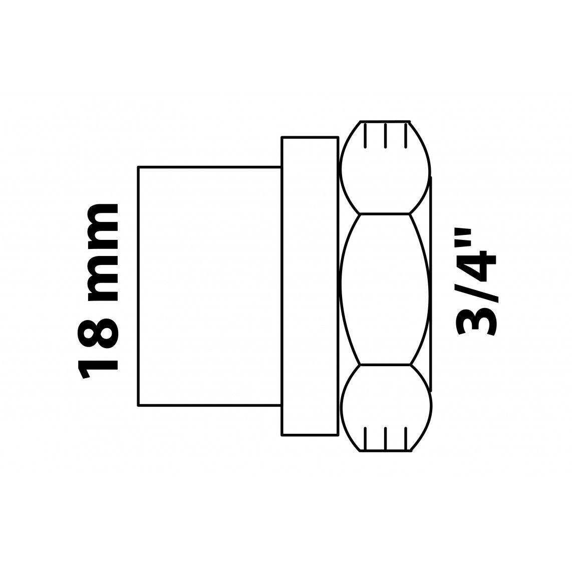 989106055 Transition socket, red brass, 18 mm x 3/4" female, 1 socket vue 2