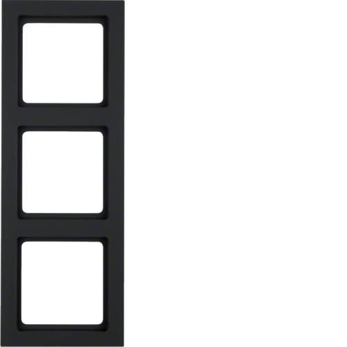 Plaque de recouvrement 3 postes Berker Q.3 Anthracite, Velours
