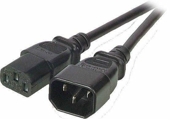 Câble secteur - fiche C13 IEC 3 pôles mâle - C14 IEC 3 pôles femelle - 3 x 0,75mm² - H05VV-F - Noir