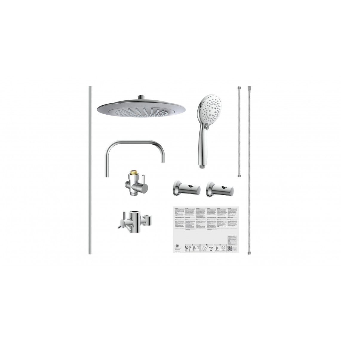 DX12009 Overhead shower set, chrome, for glueing vue 5