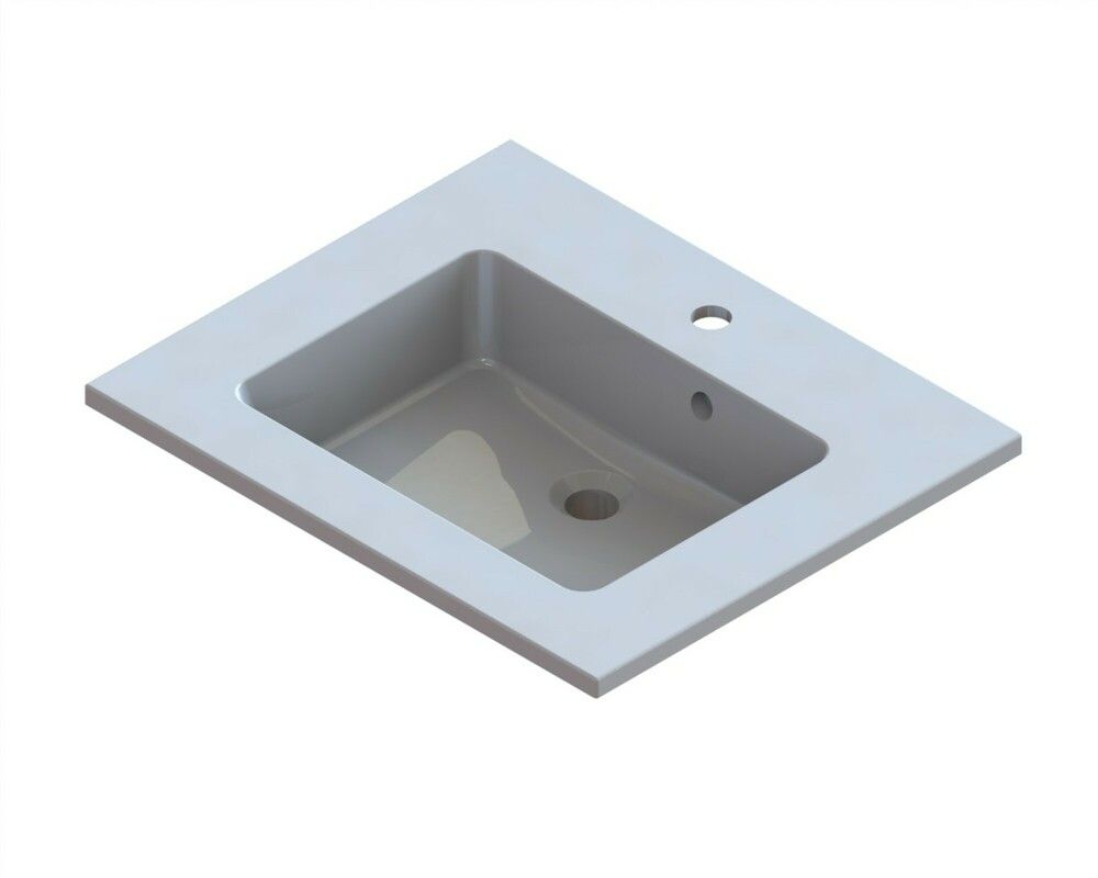 Intro Taz Tablette Intégrée Marbre Minéral Avec 1LAVABO 600×500MM Blanc