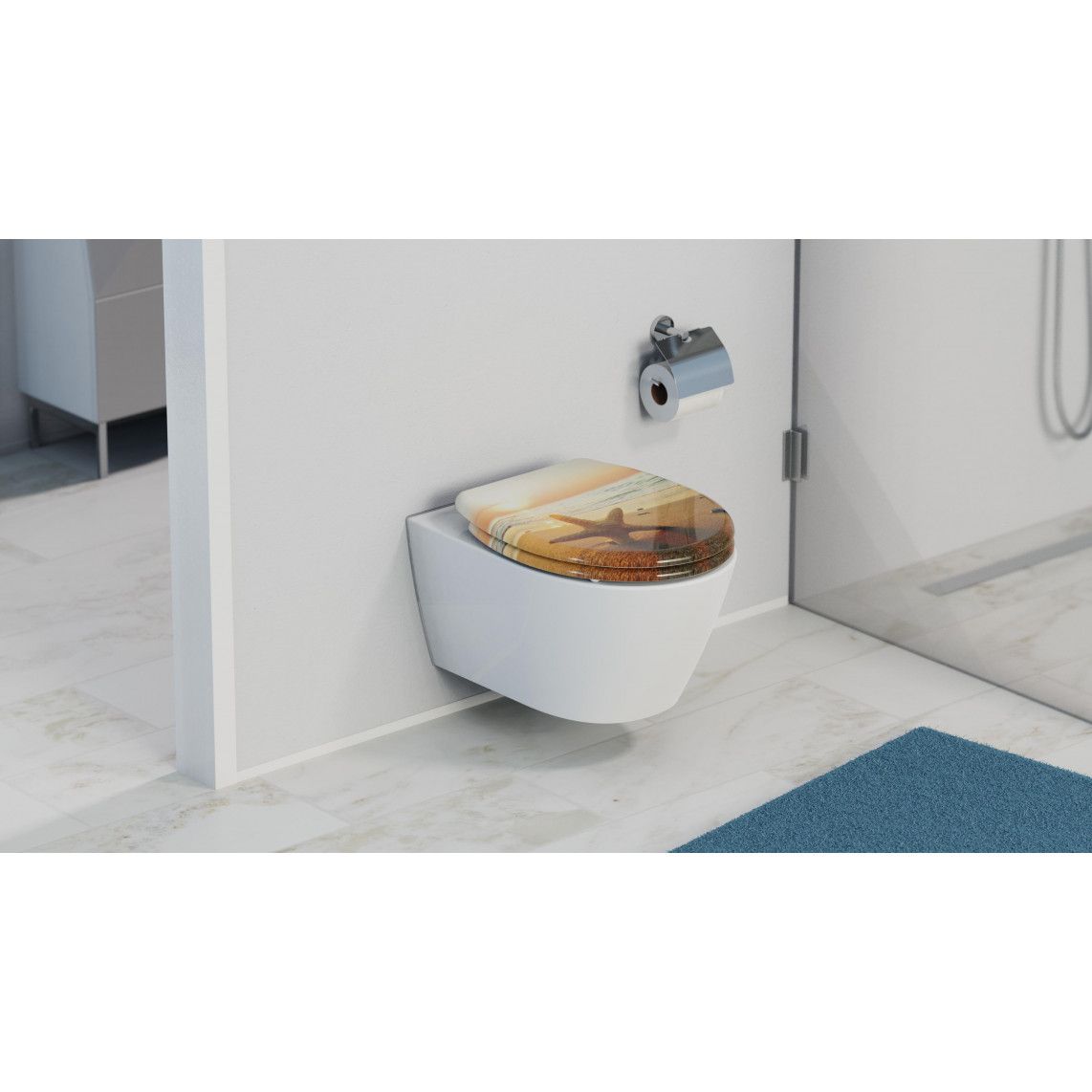 82373 Duroplast WC-zitting SEA STAR, met valrem en afneembaar vue 9