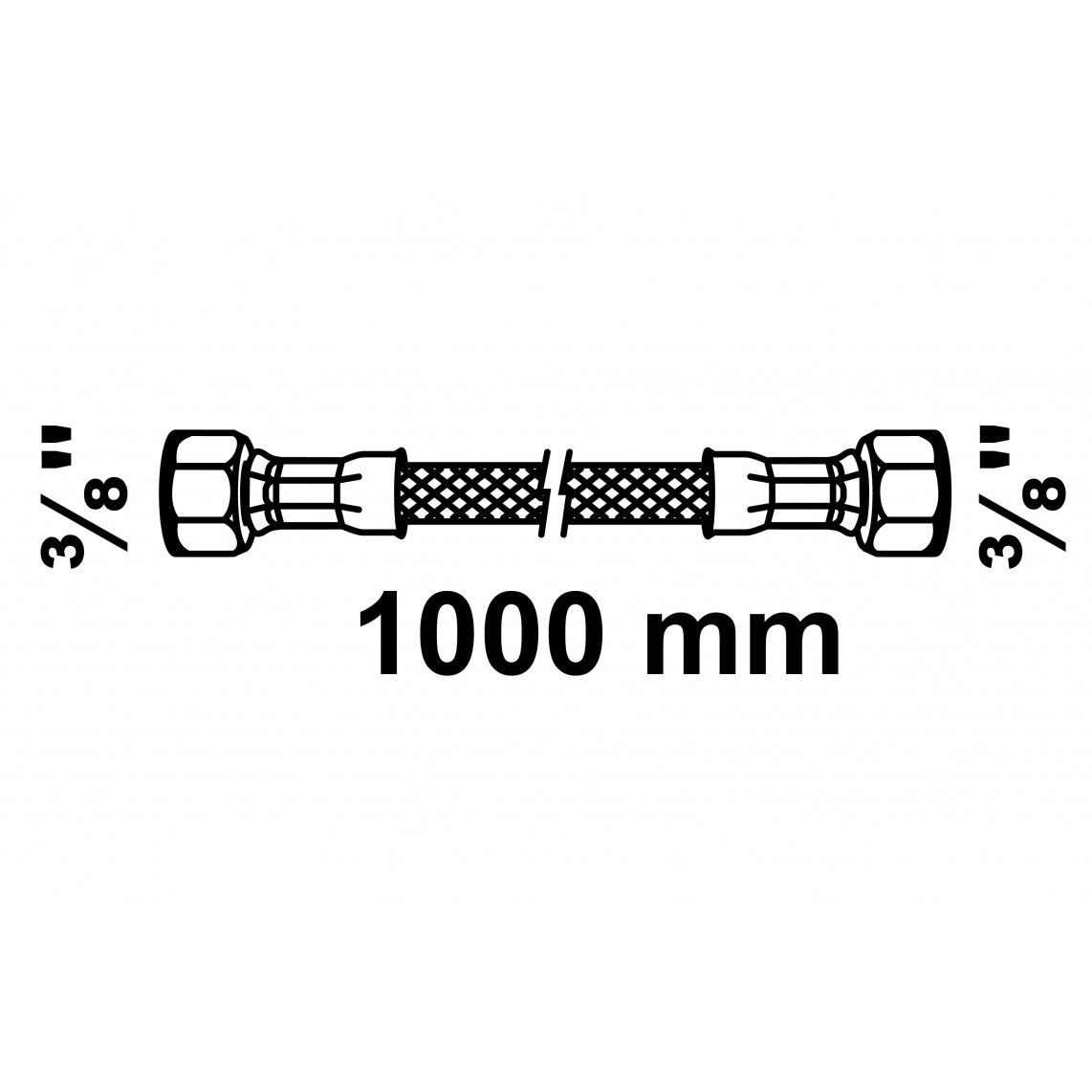 98628098 Flexaansluitslang 1000 mm, 3/8"BI x 3/8"BI vue 2