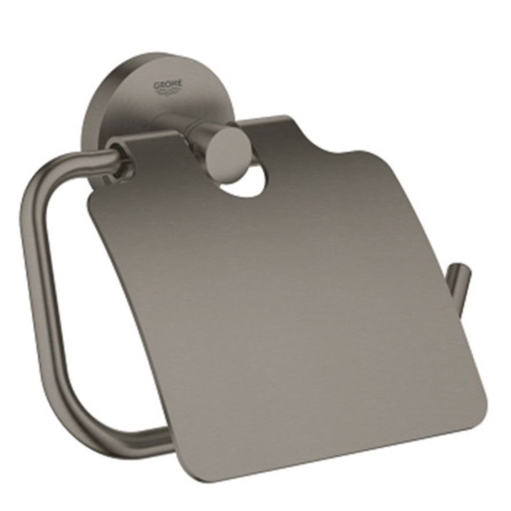 Grohe Essentials Porte-papier Métal Caché Avec Couvercle Brushed Hard Graphite
