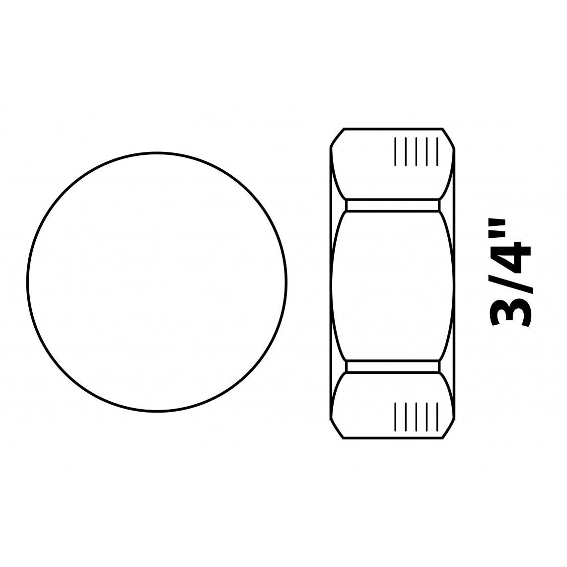 988524655 End cap, brass, nickel, with gasket 3/4" female, for distributor outlet vue 2