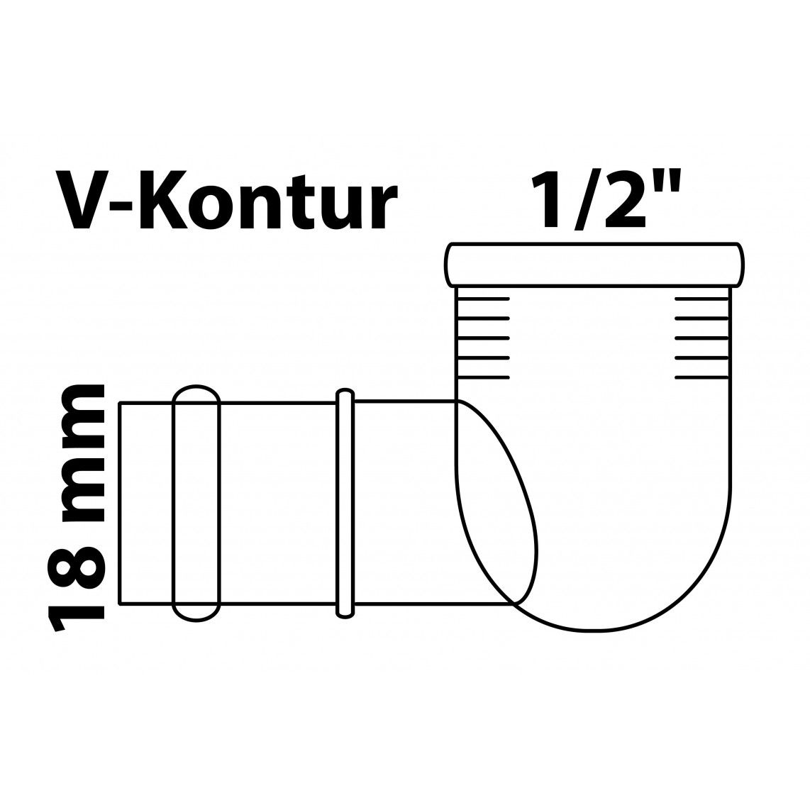 988621454 BR knie 90°, blanco, 18 mm x 1/2"BI, 1 mof, (P4090g) vue 2