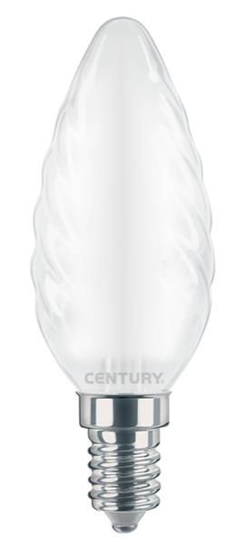 Lampe filament Led mat flamme torsadée - 4W - E14 - 3000K - 470lm - IP20