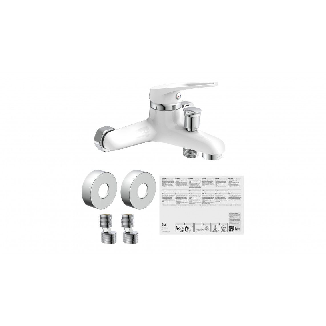 NI023SCR-W SPEED Badkraan, wit/chroom vue 4
