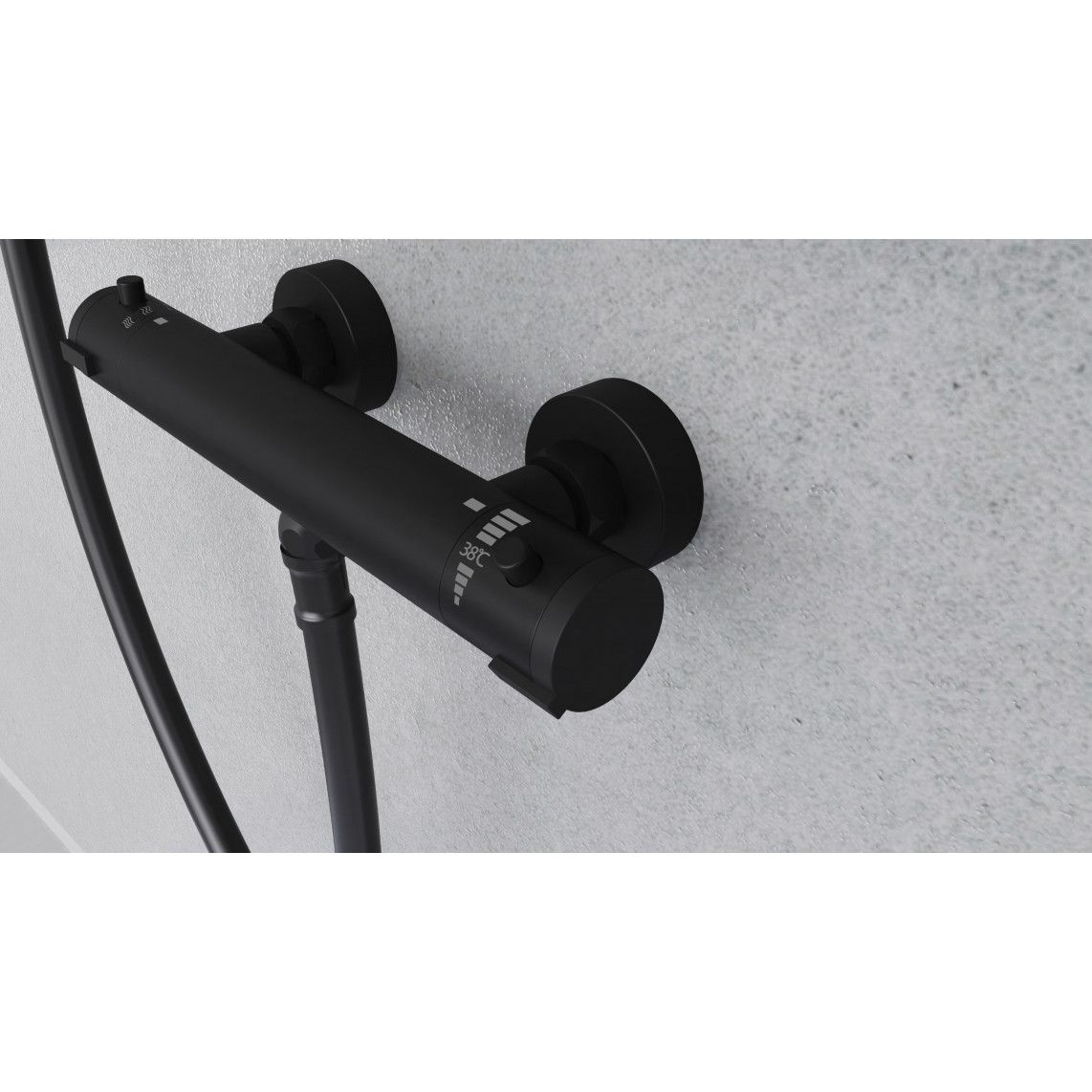 52466 LONDON Thermostatic shower mixer, black matt vue 9
