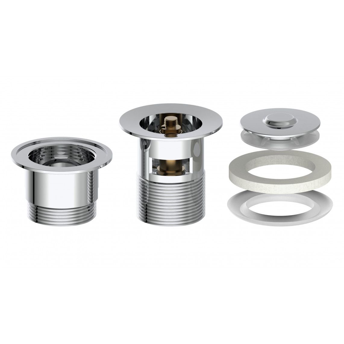 98807320 DAV-2WK Drain valve, chrome, 1 1/4" x 65 mm, with overflow vue 7