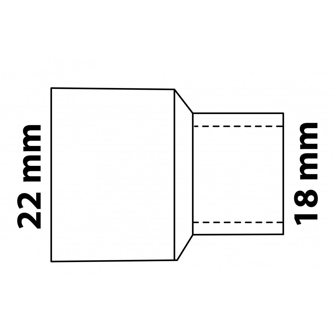 989076055 CU verloopnippel, blanco, 22 mmA x 18 mm, 1 mof, (5243) vue 3