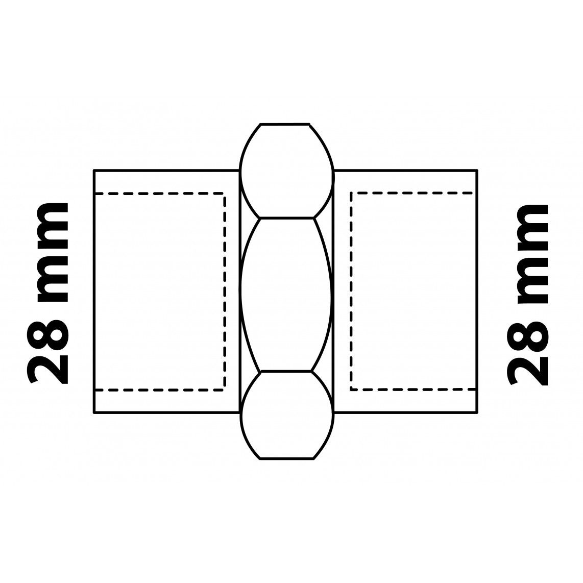 989245255 BR schroefverbinding, blanco, 28 mm, conische afdichting, 2 mofen (4340) vue 2