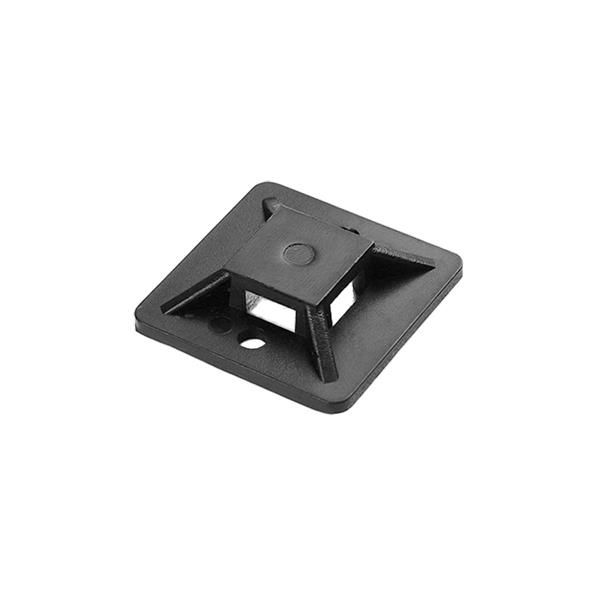 Support auto - adhésif pour collier de câblage , 30 x 30mm, Noir, 50 pièces