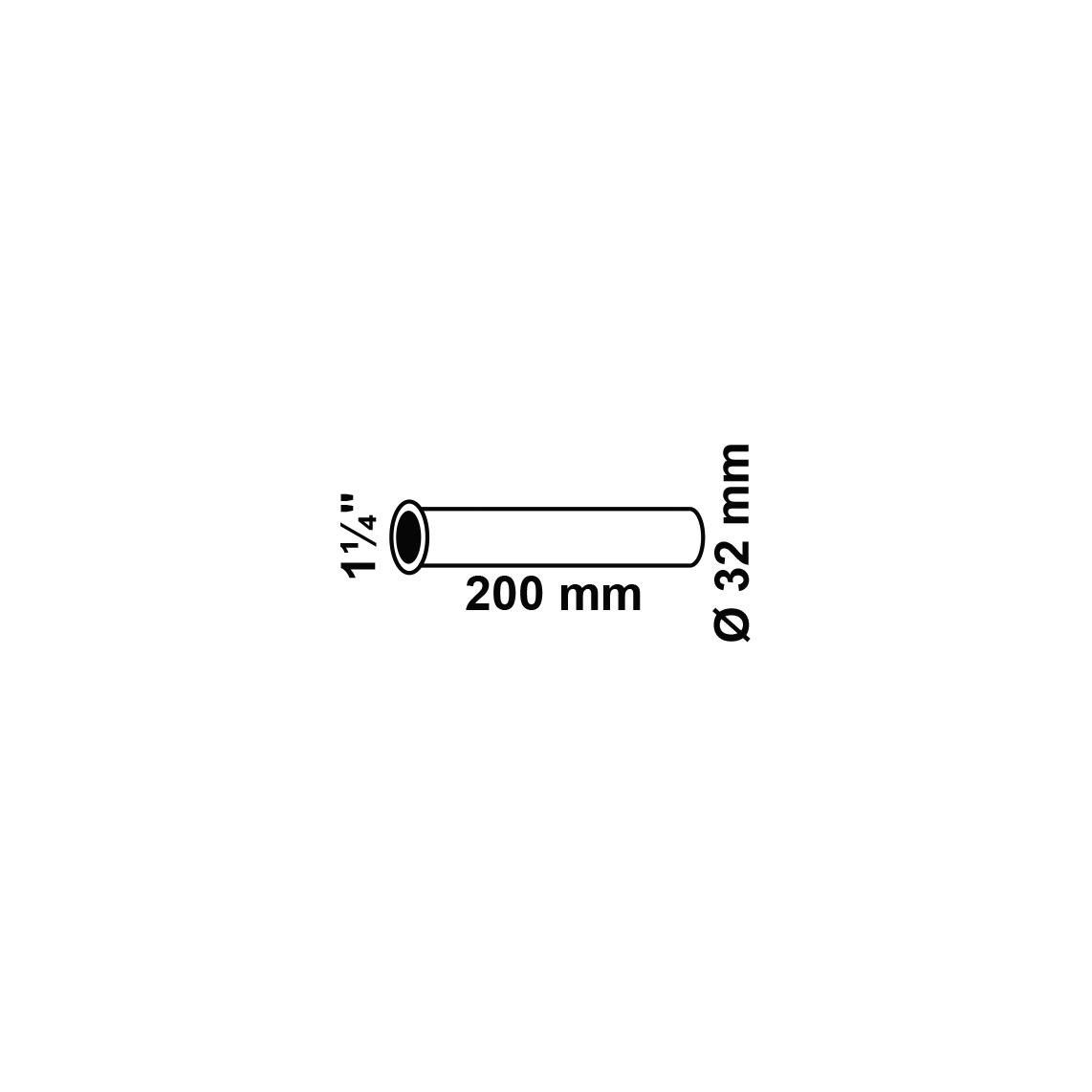 98848018 Immersion tube, chrome, 1 1/4" x 32 mm x 200 mm, for trap vue 7