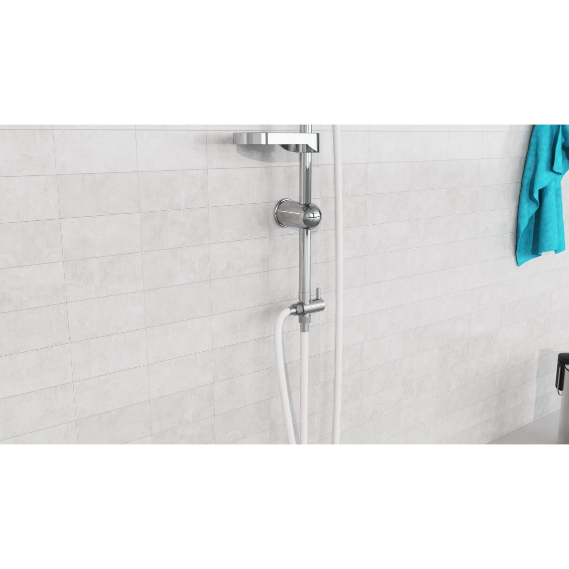 DXLD60087CS DUSCHTRAUM Overhead shower set, chrome/white vue 9