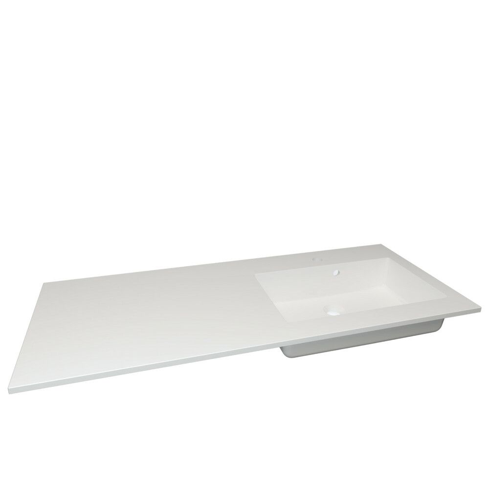 Van Marcke Don II Tablette Intégrée Avec 1 Lavabo Encastré 1200×500 MM Droite Blanc