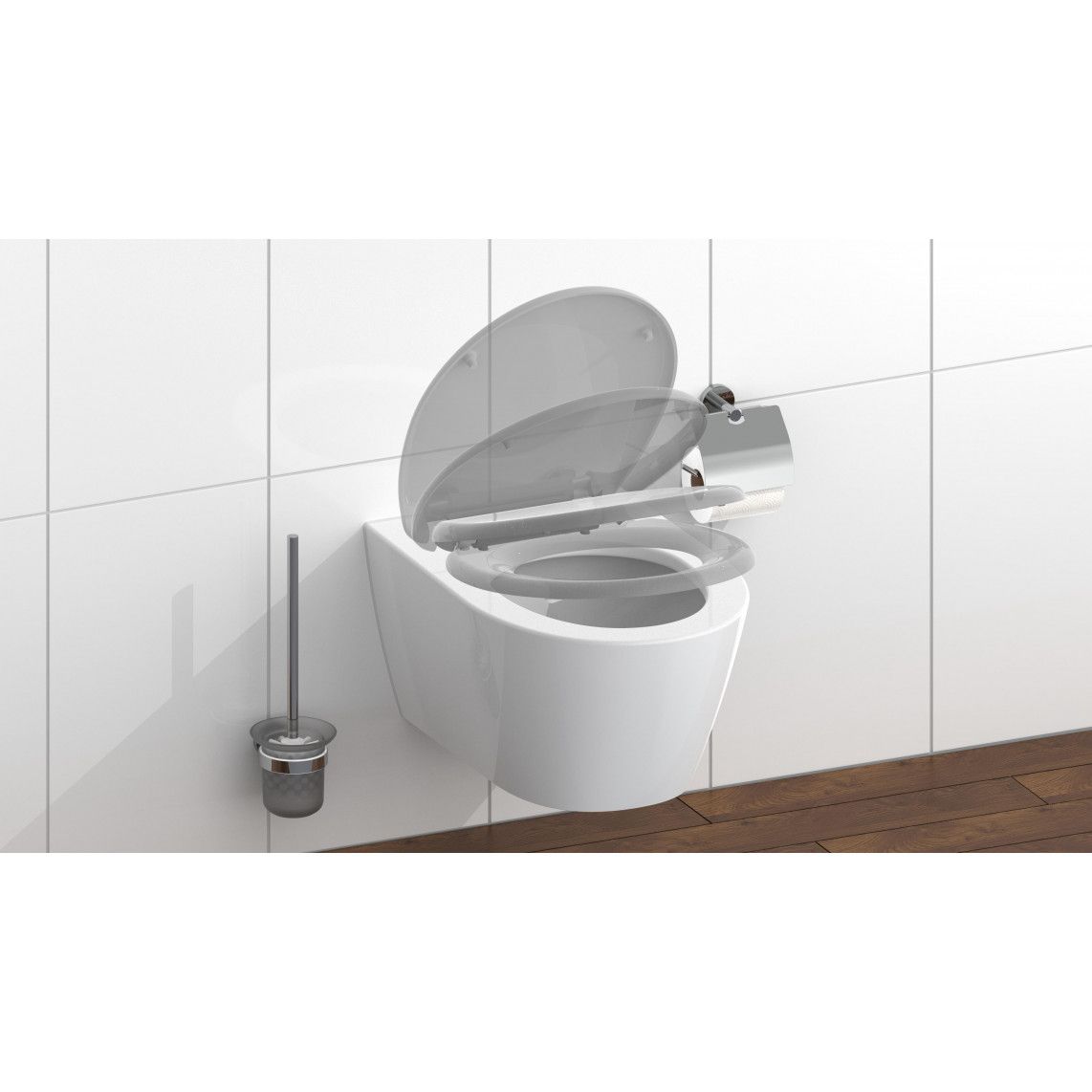 82302 Duroplast Toilet seat GREY, with soft close and quick release vue 7