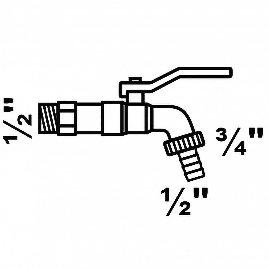 986188055 MS kogelkraan, vernikkeld, 1/2"BU x 3/4"BU x 1/2"T vue 2