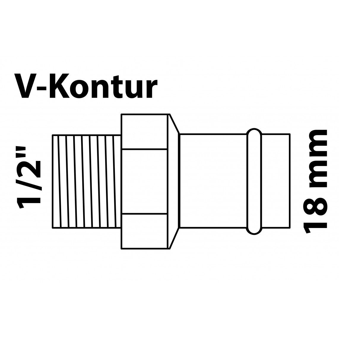 988623354 BR overloopnippel, blanco, 18 mm x 1/2"BU, 1 mof, (P4243g) vue 2