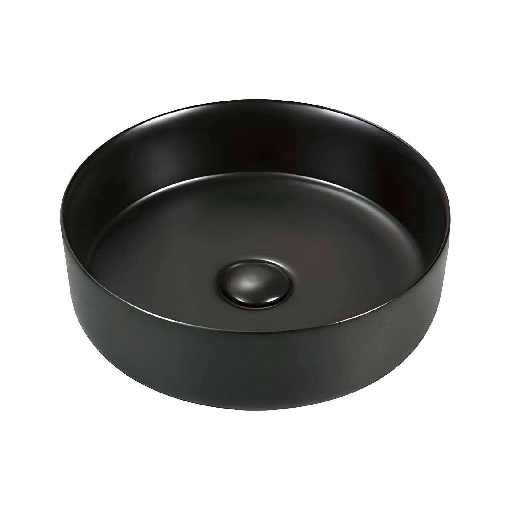 ALONI FIRA LAVABO - À POSER – SANS TROP-PLEIN – SANS TROU DE ROBINET – AVEC BONDE CLIC-CLAC – CÉRAMIQUE – 36X12,5X36 CM – NOIR MAT vue 4
