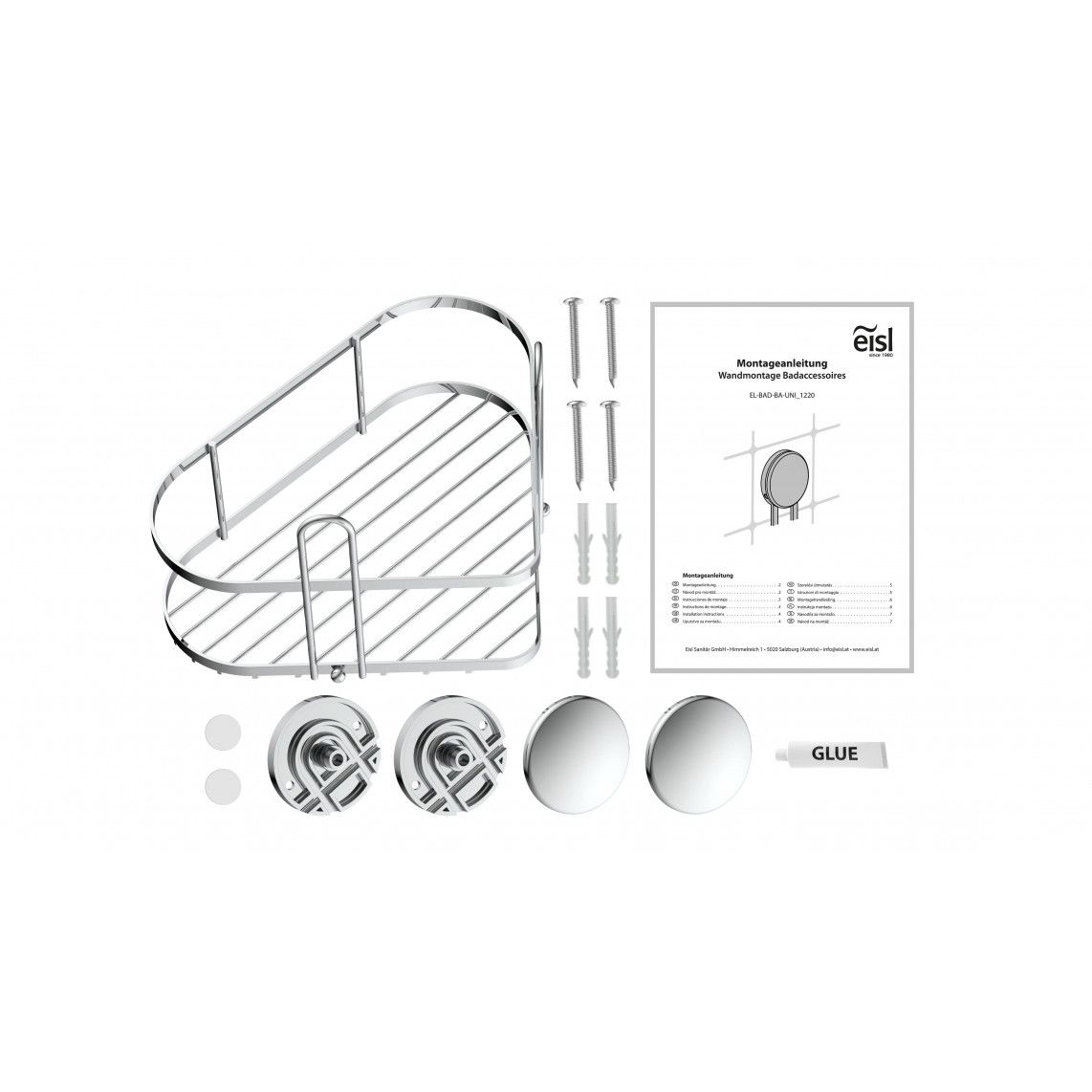 BA0200 Shower tray, chrome, for screwing and glueing vue 2
