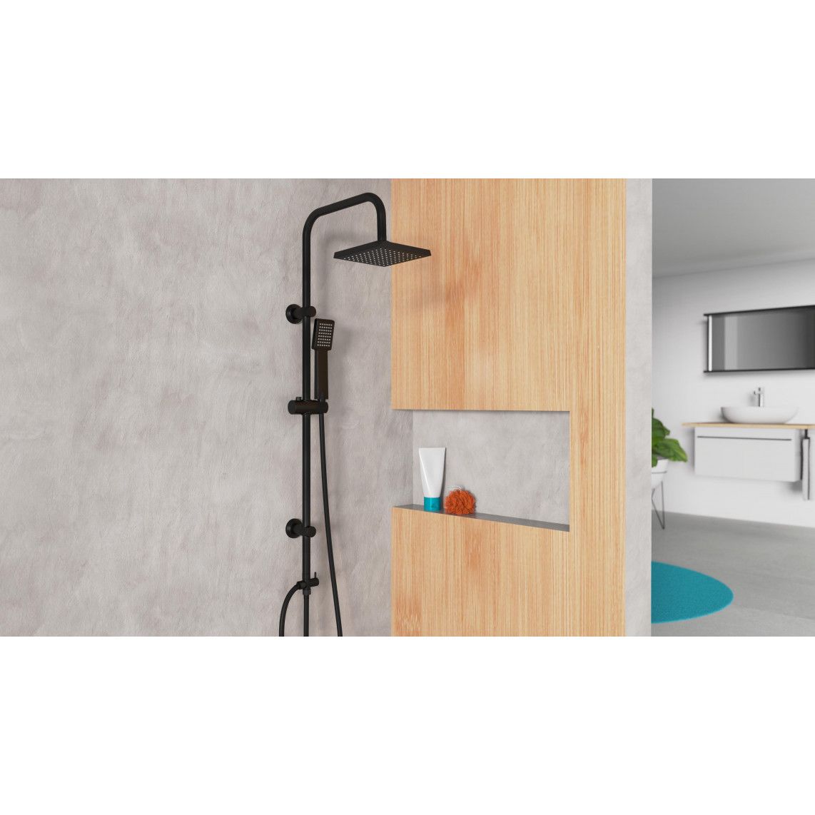 DX12004BL EASY ENERGY Regendouche set, mat zwart vue 11