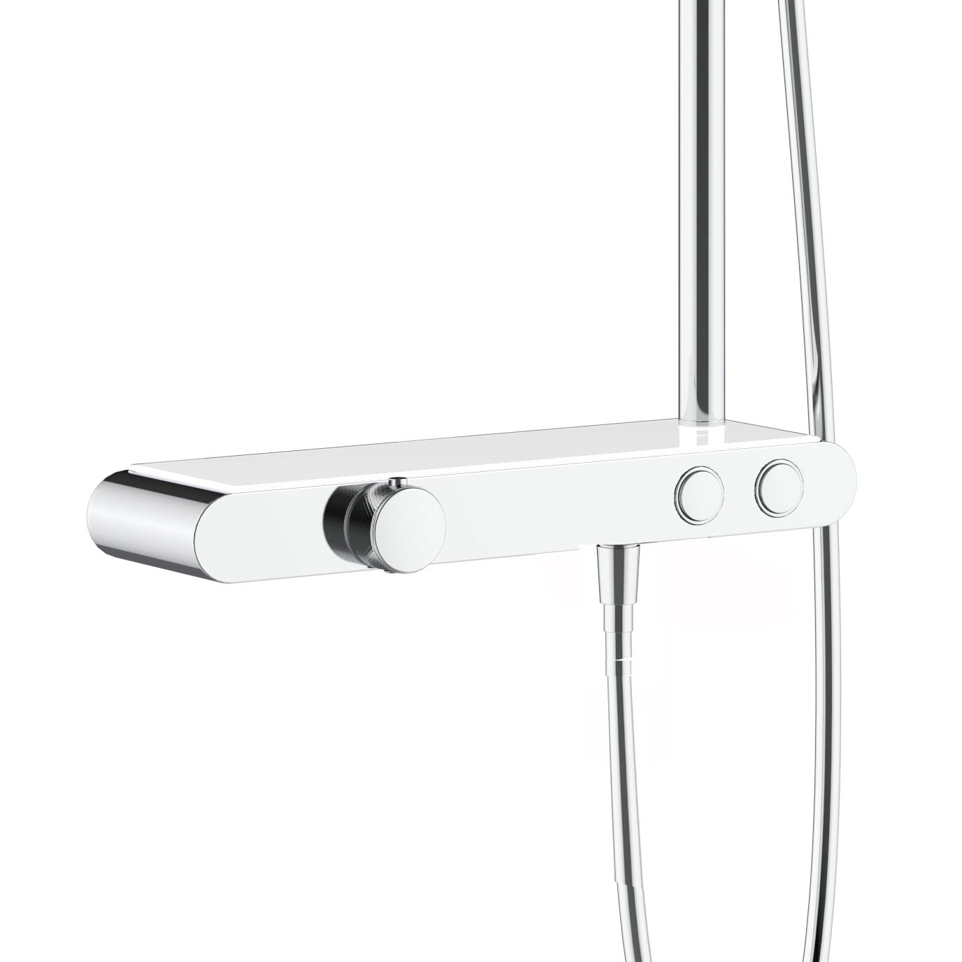 ALONI ROBINET DE DOUCHE THERMOSTATIQUE AVEC TABLETTE CHROME BLANC vue 4