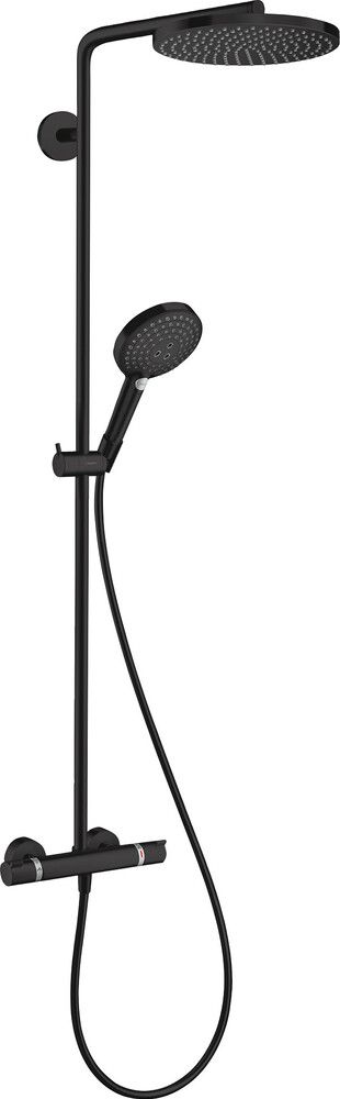 Hansgrohe Raindance S Douchepijp 240 1JET Powderrain Thermostat Noir Mat