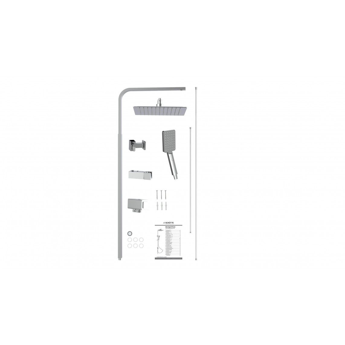 60615 SILVER RAIN Overhead shower set, chrome vue 3