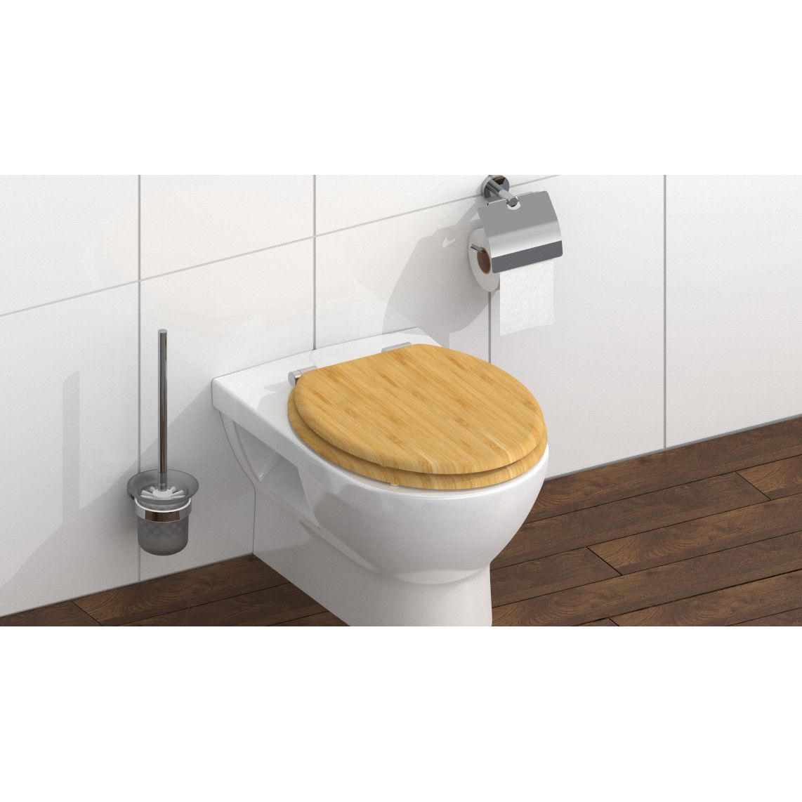 81101 Toilet seat NATURAL BAMBOO, Bamboo, with soft close vue 8
