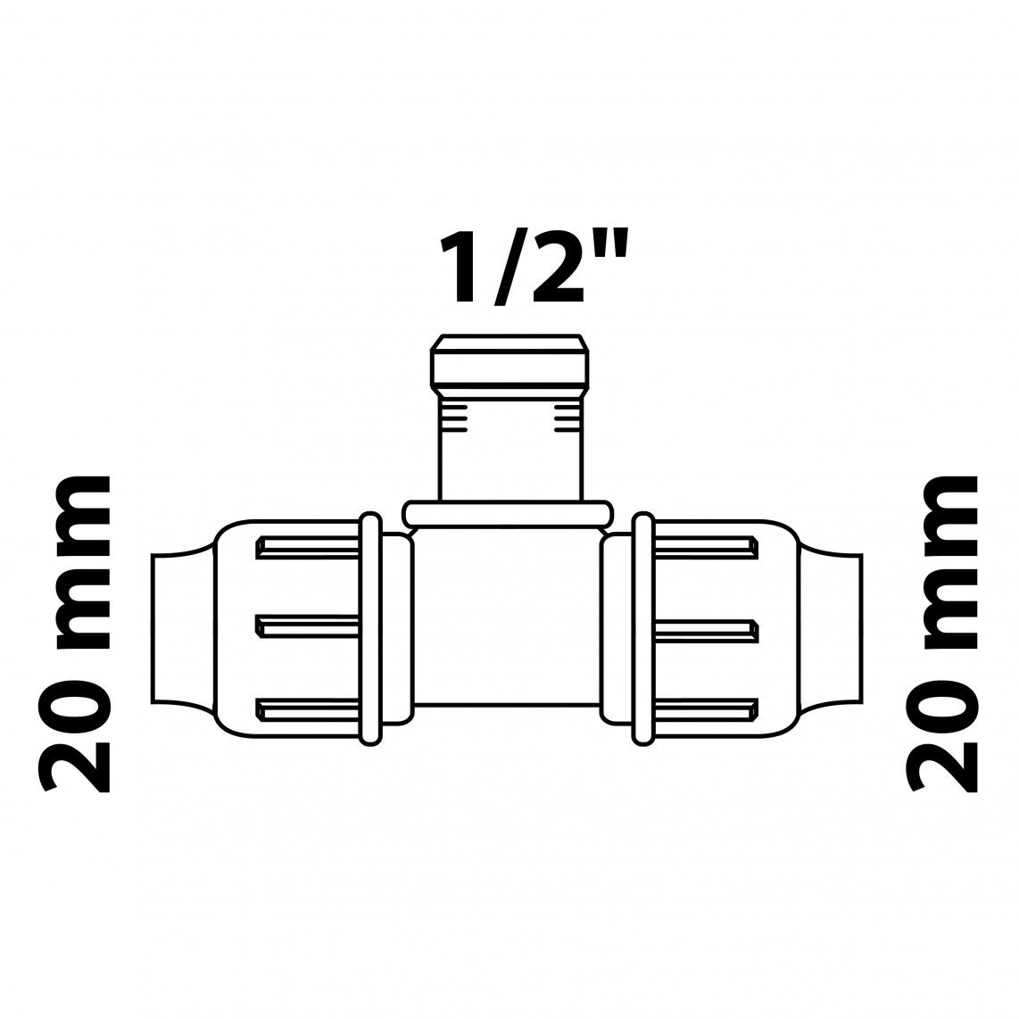 984844417 Tee piece, PP, 20 mm x 1/2" female x 20 mm, PP for HDPE pipe, DVGW certified vue 4