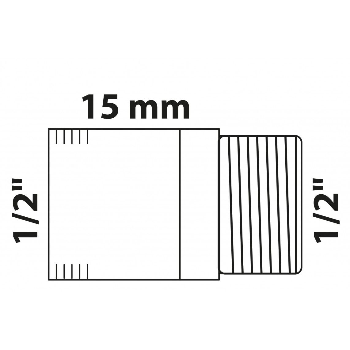 988942613 BR kraan verlengstuk, blanco, 1/2" x 30 mm, (3525) vue 2