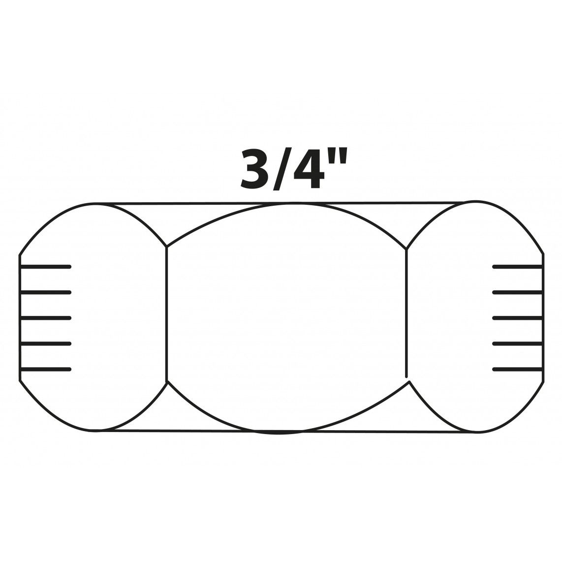 988964355 BR contramoer, blanco, 3/4"BI, (3310) vue 2