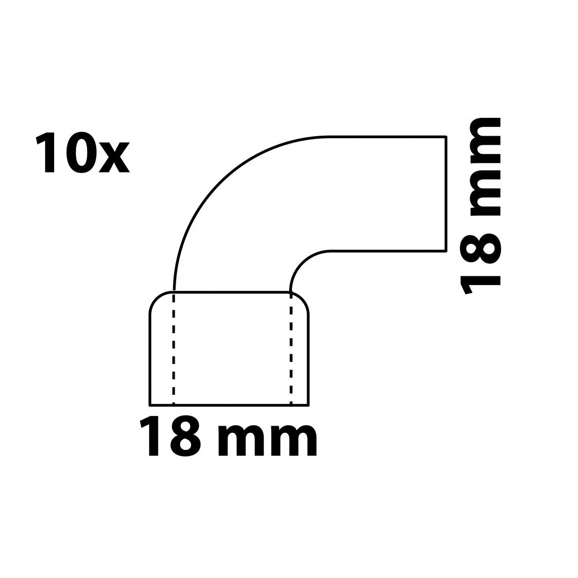 989268655 CU knie 90°, blanco, 18 mm, 1 mof (5092) (10x) vue 2