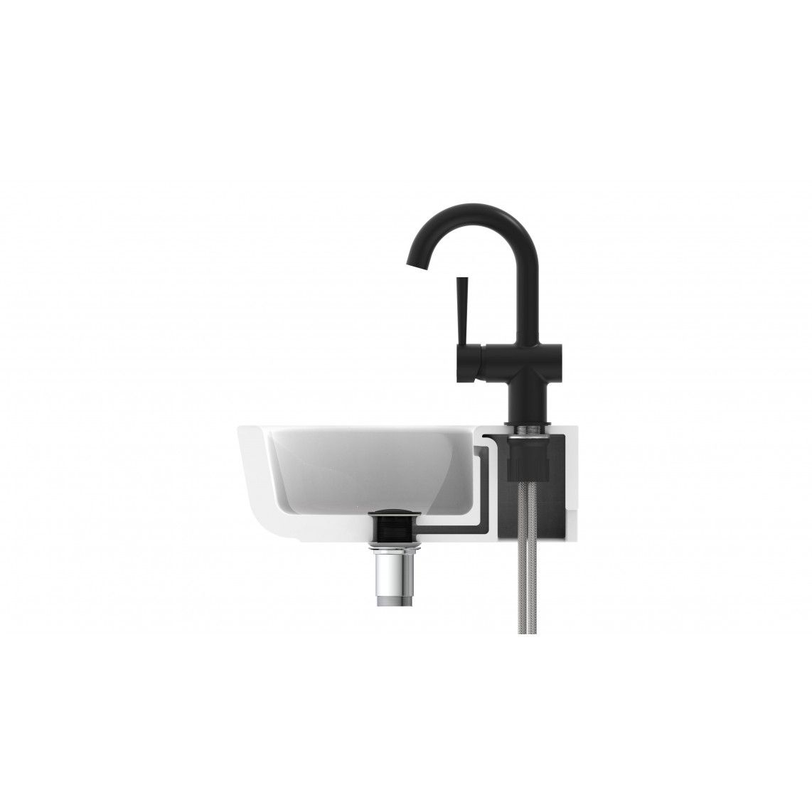 79016 CORNWALL Mitigeur lavabo, noir mat vue 4