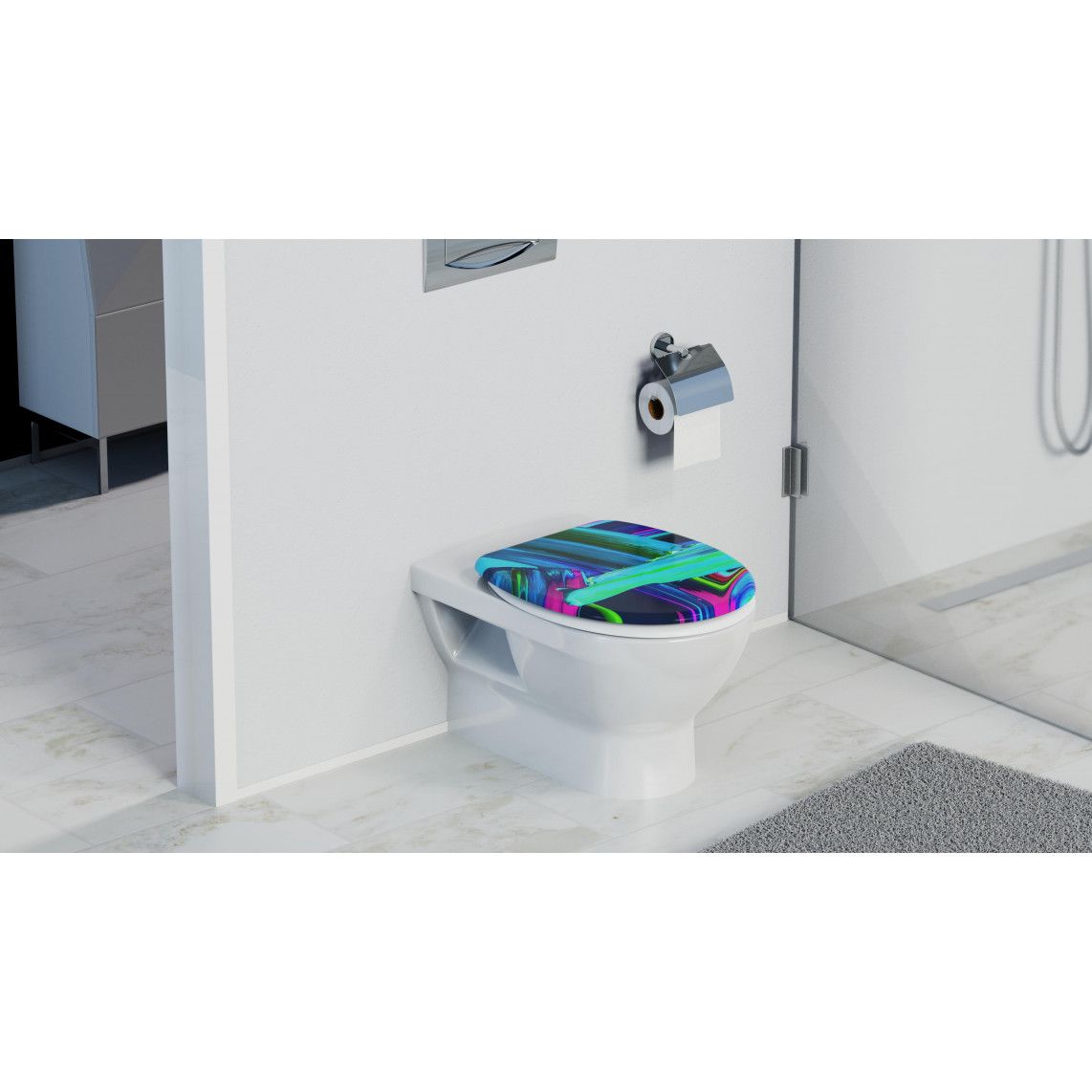 82191 Duroplast Toilet seat NEON PAINT, with soft close vue 10