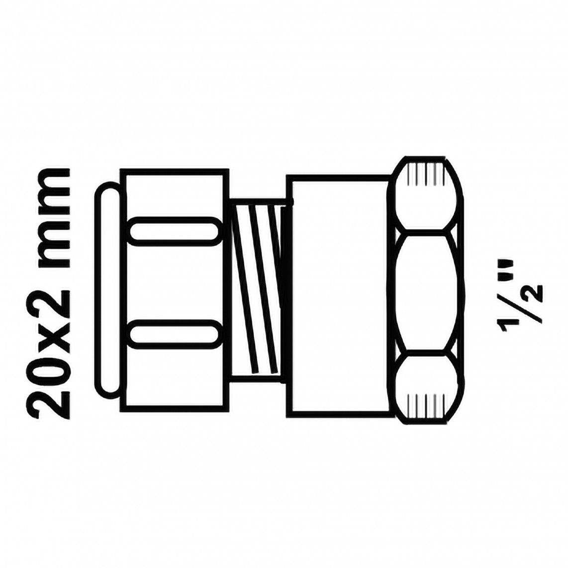 988903355 MS overgangsstuk, blanco, 20 mm x 1/2"BI, knelfitting voor meerlagen buis vue 4
