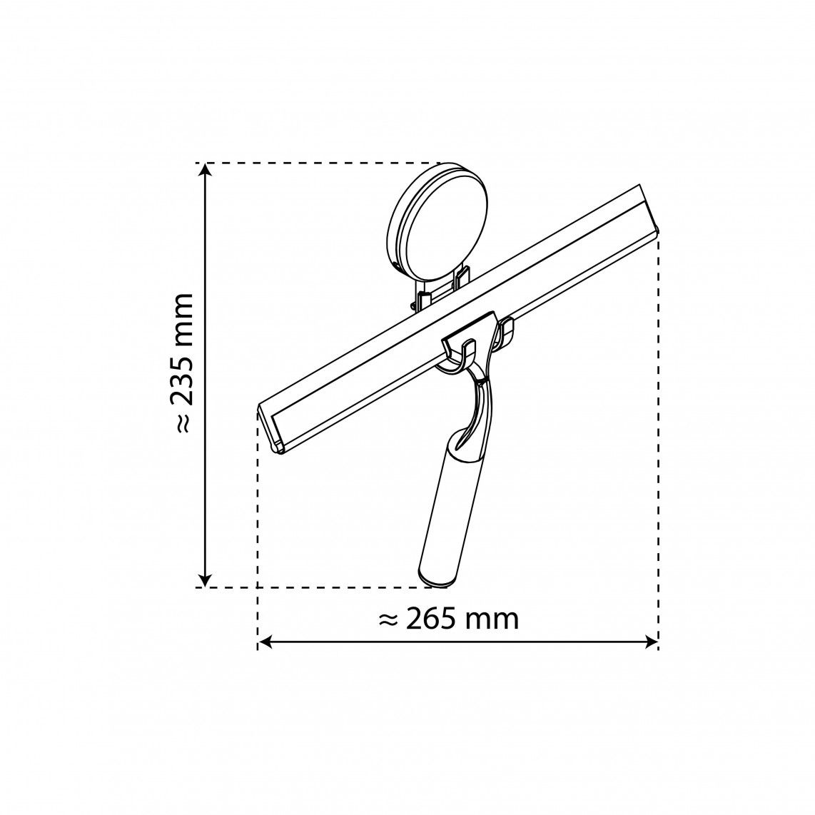 BA0206 Shower wiper, chrome, for screwing and glueing vue 6