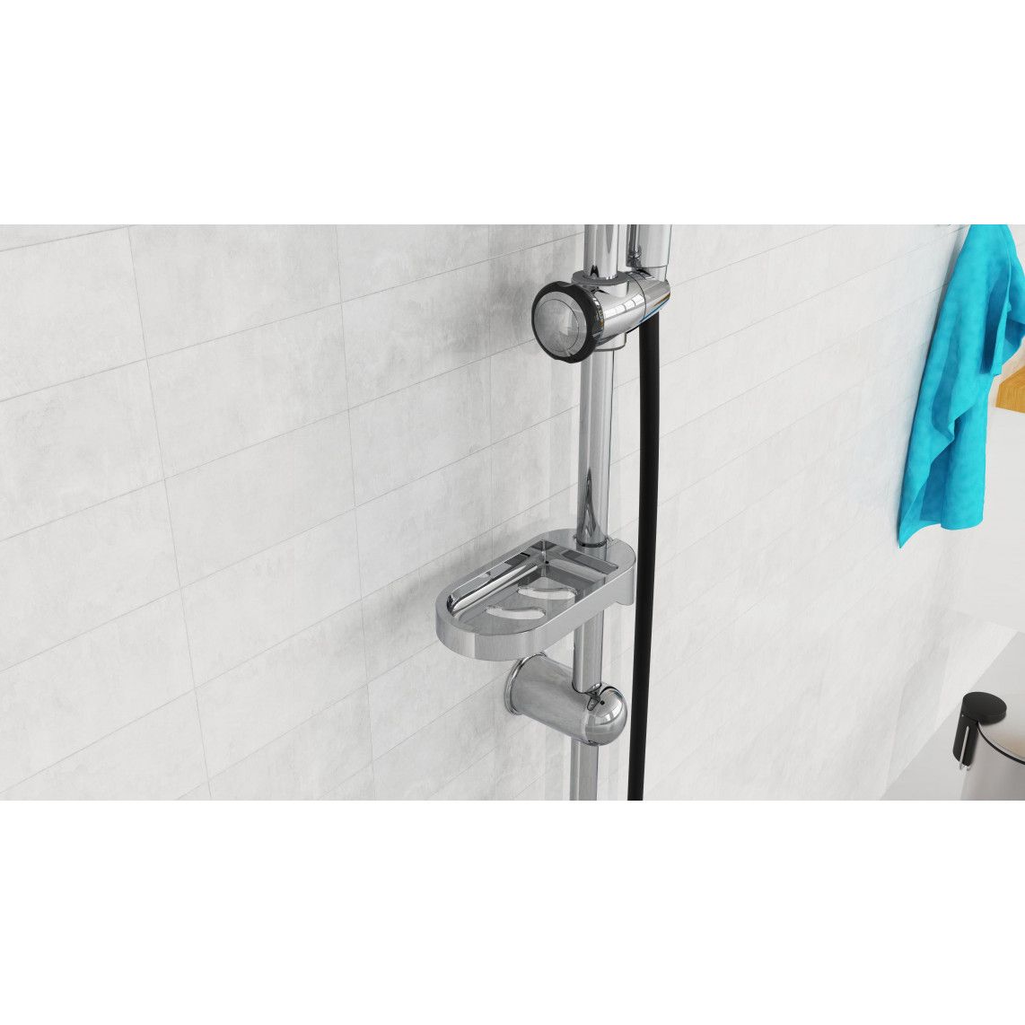 DXLD60088CS DUSCHTRAUM Overhead shower set, chrome/black vue 10