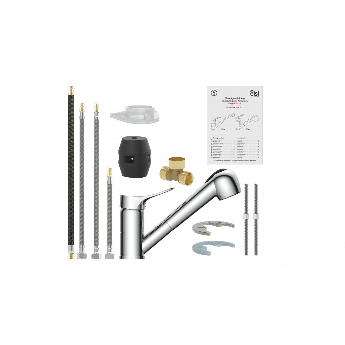 NI183VECR-LP VERONA Sink mixer low pressure, chrome, with pull-out sprayer vue 5
