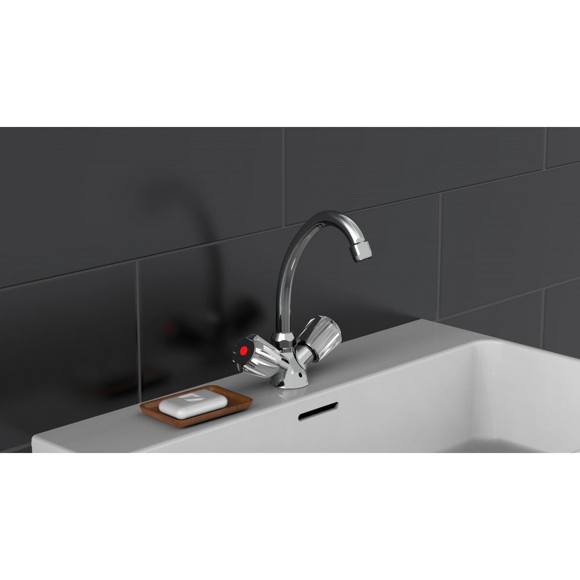 37210 SAVINO Wastafelkraan, chroom vue 3