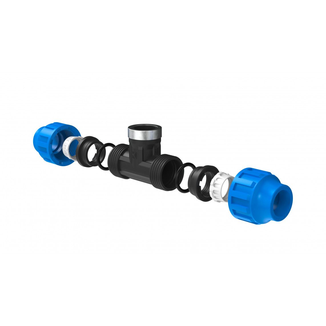 984844417 Tee piece, PP, 20 mm x 1/2" female x 20 mm, PP for HDPE pipe, DVGW certified vue 3