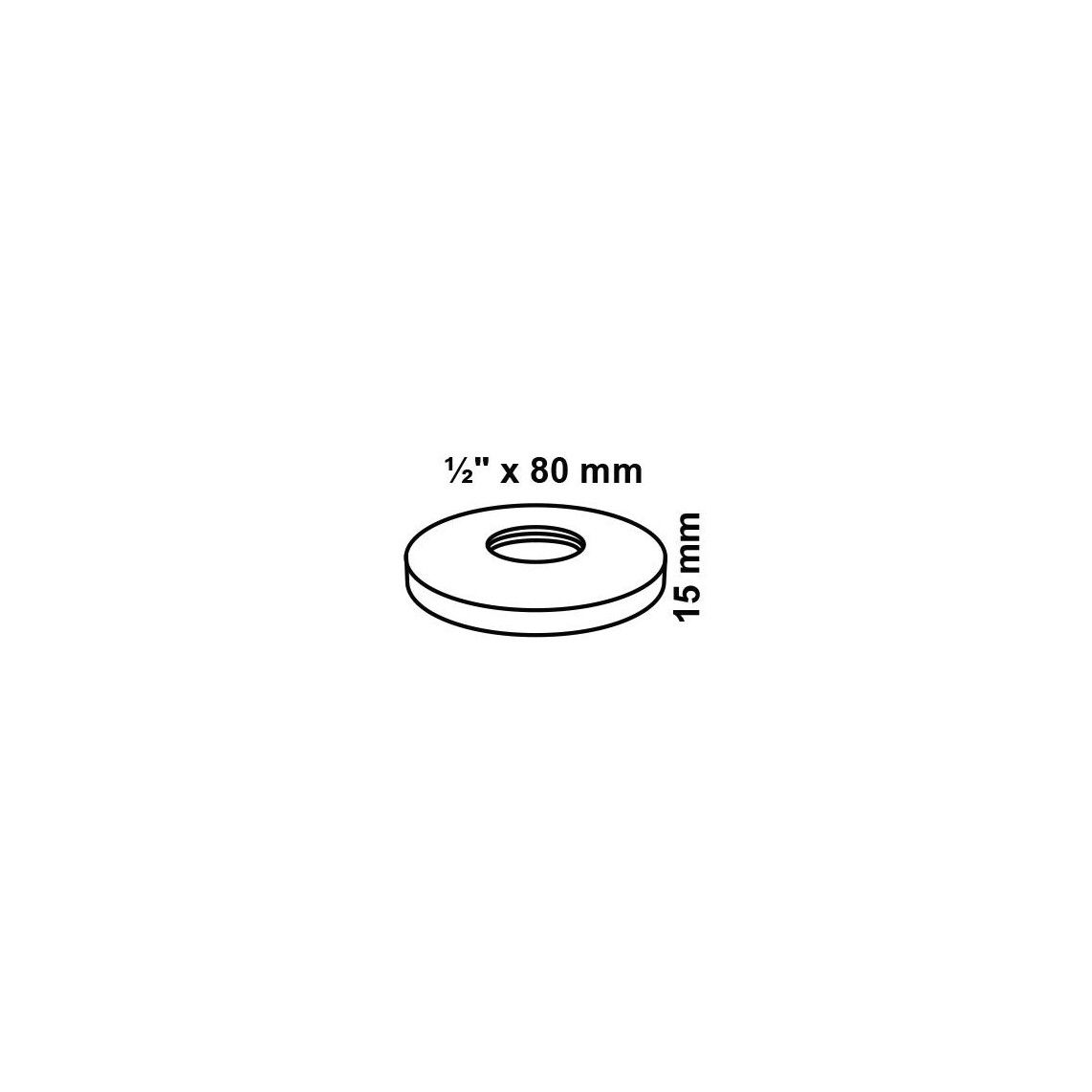 988139413 rozet met draad, chroom, 1/2" x 80 mm x 15 mm vue 2